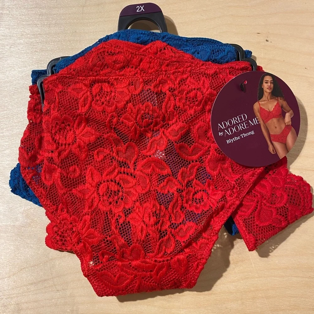 Adored by Adore Me Blythe Thong 2 Pack 2X (IY) - Picture 9 of 10